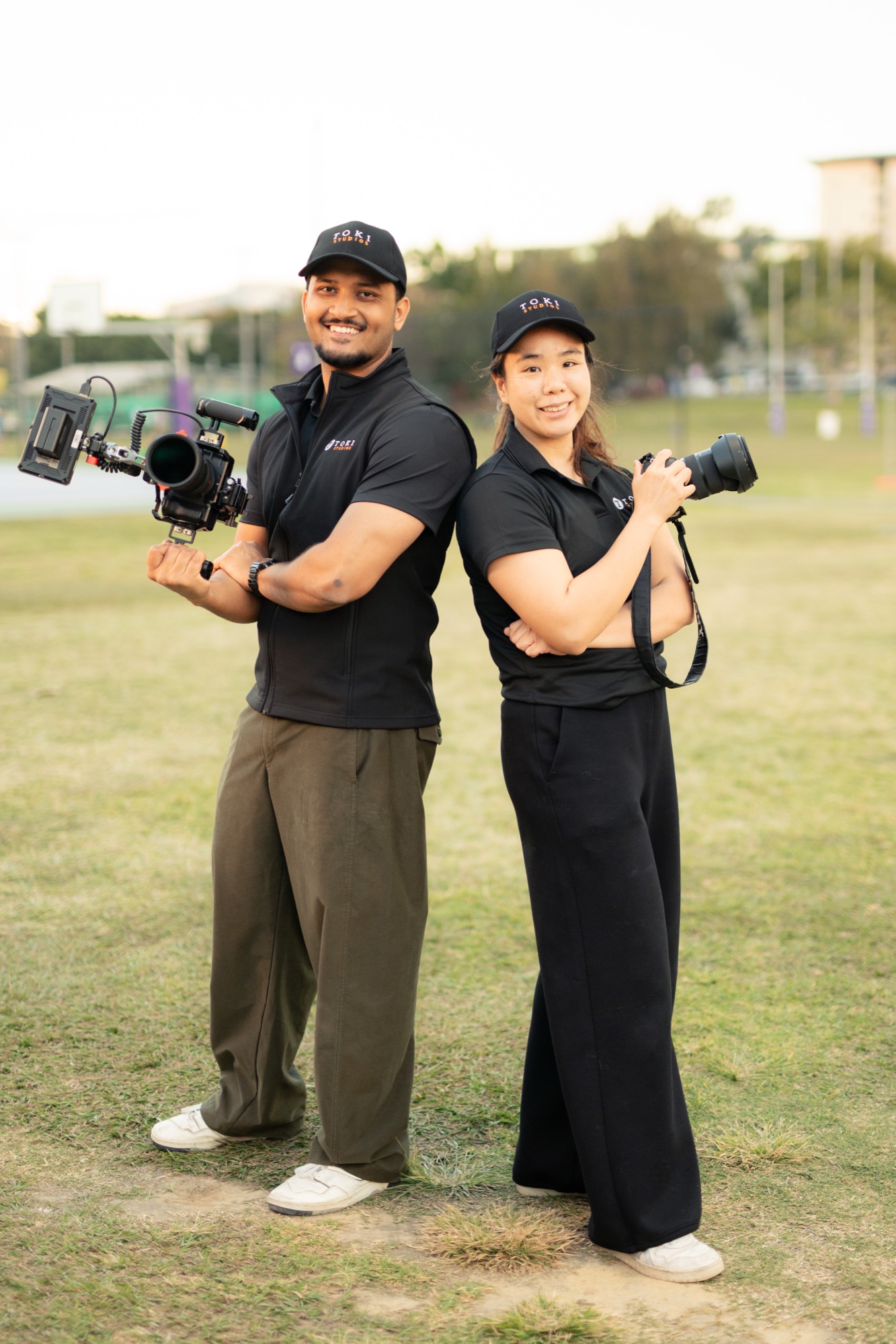 Deen and Stacie on location in Brisbane